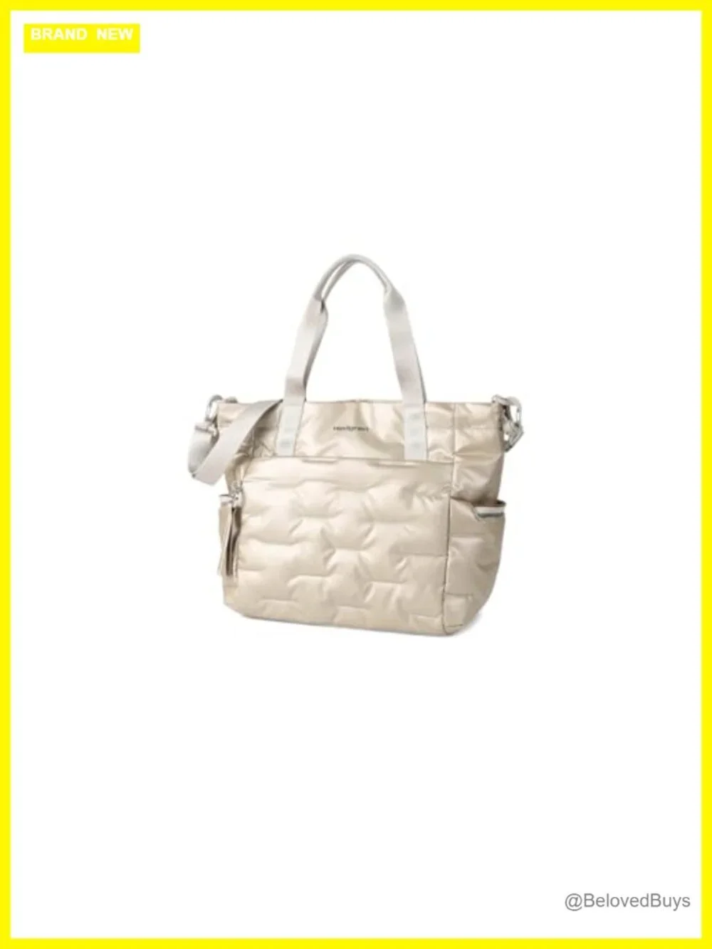 Lightweight Water-Repellent Tote Bag with Multiple Pockets, Adjustable Straps
